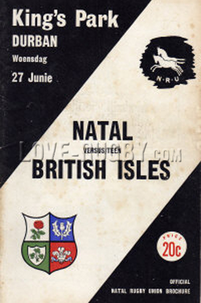 1962 Natal v British Isles  Rugby Programme
